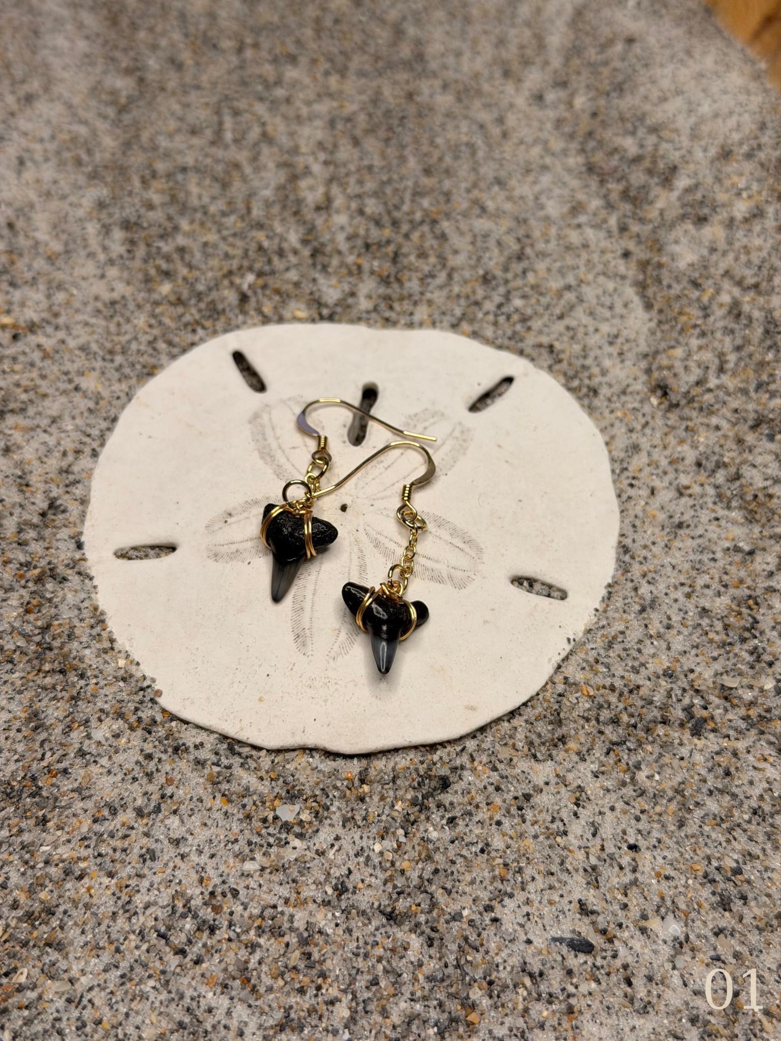 Kaia - Shark Tooth Earrings - Coastal Beach Ocean Jewelry