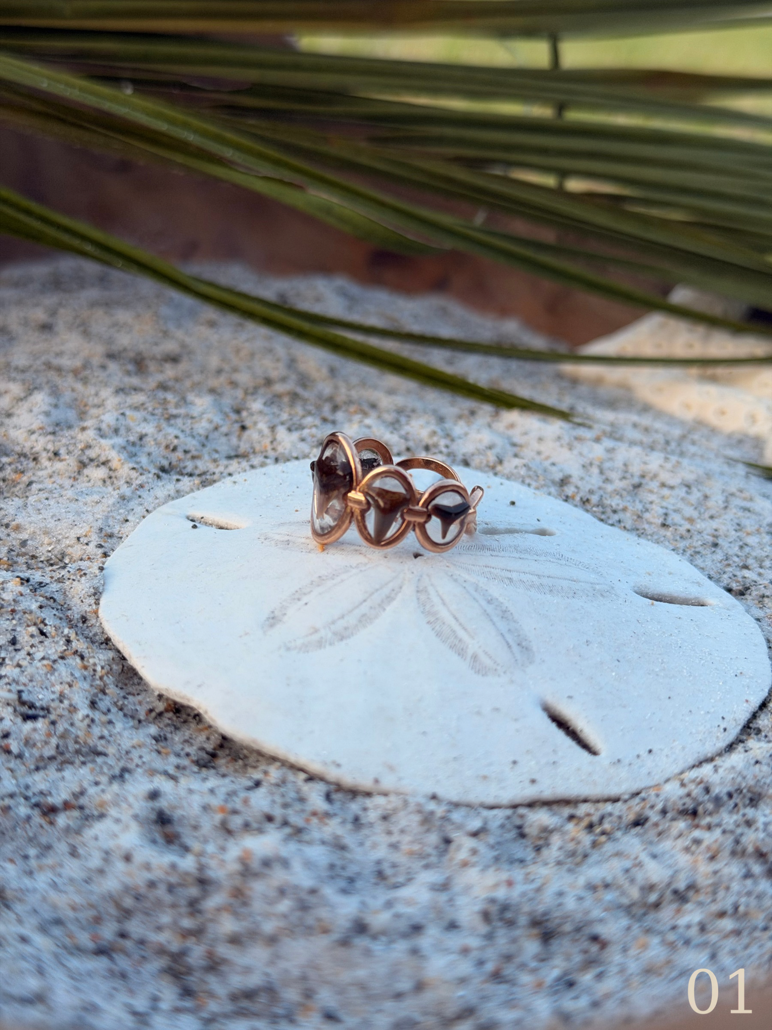Lola -Shark Tooth Ring -  Rose Gold Five Tooth Statement Ring
