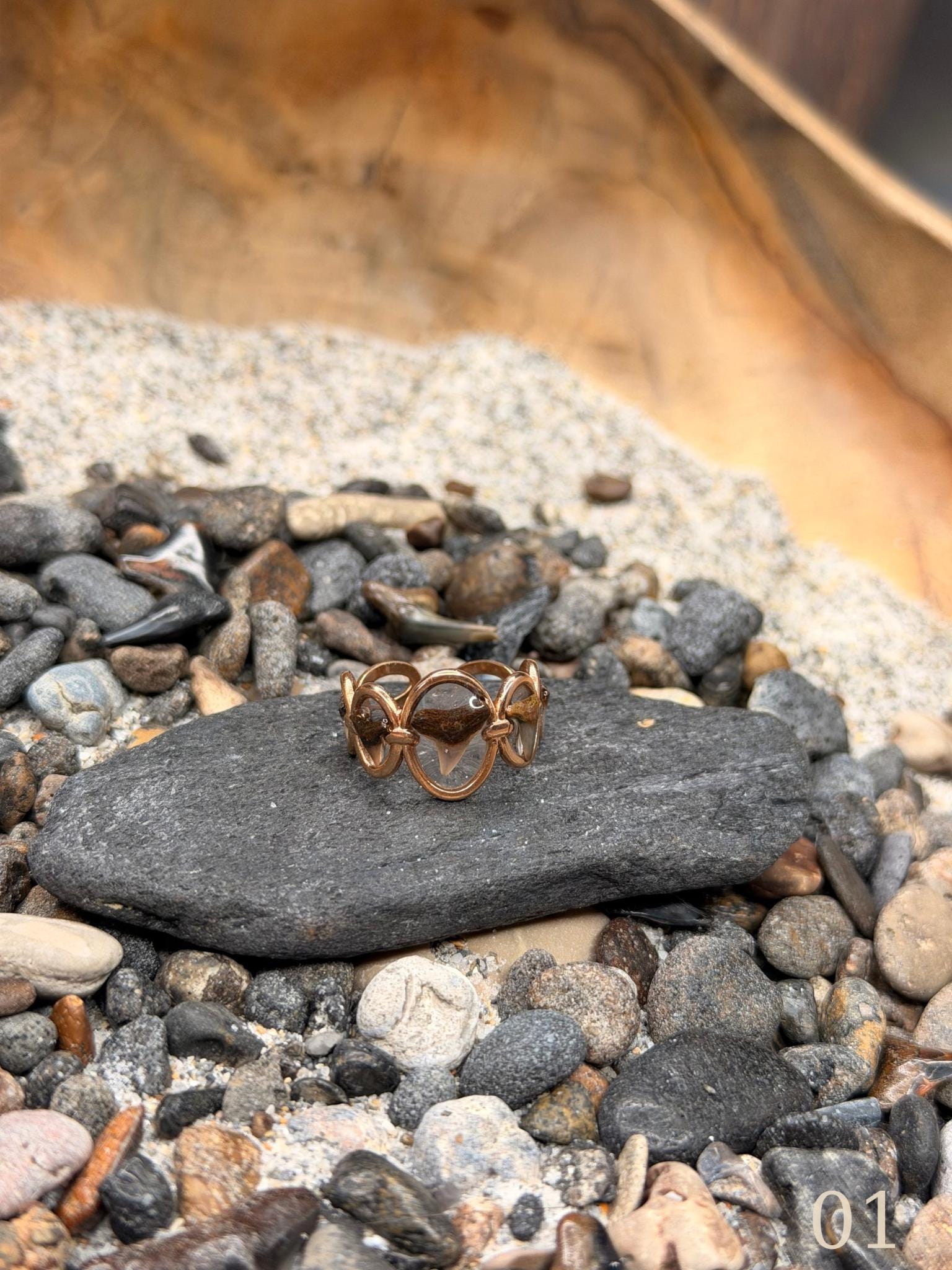 Lola -Shark Tooth Ring -  Rose Gold Five Tooth Statement Ring