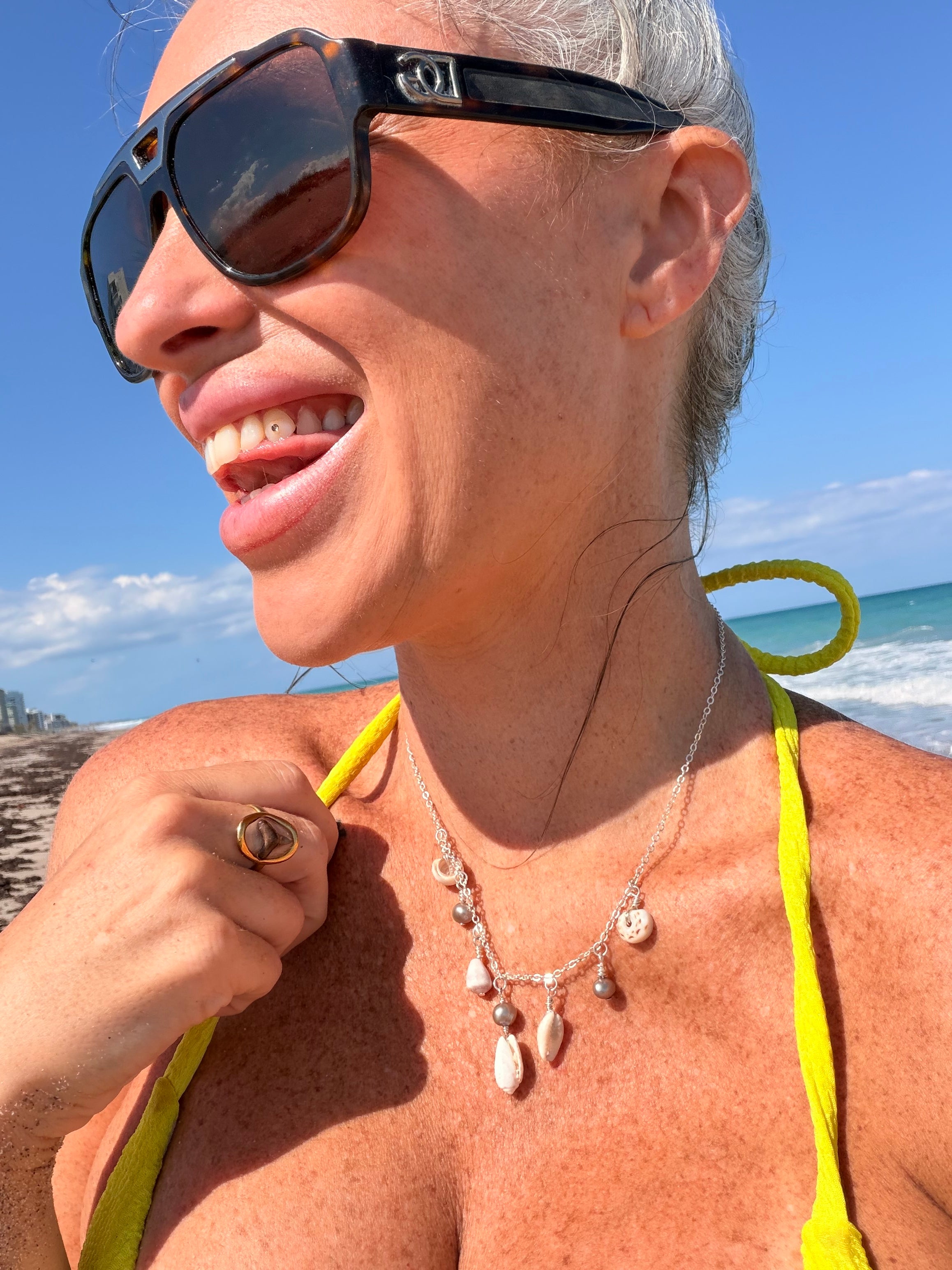Cala – Low Tide Charm Necklace - Shell & Pearl Coastal Necklace