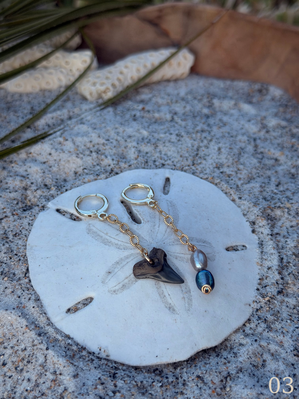 Nami Ocean Muse– Shell, Pearl And Shark Tooth Earrings