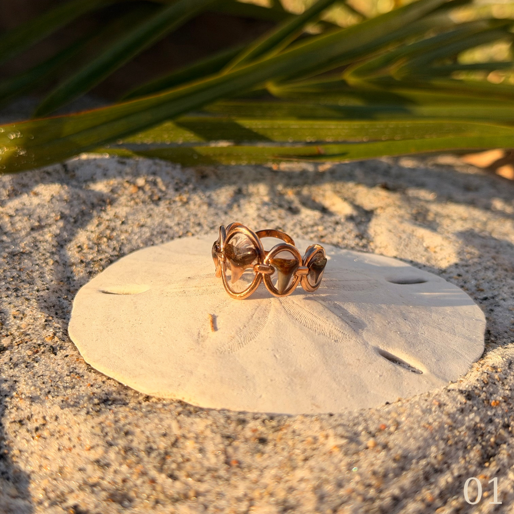 Lola -Shark Tooth Ring -  Rose Gold Five Tooth Statement Ring