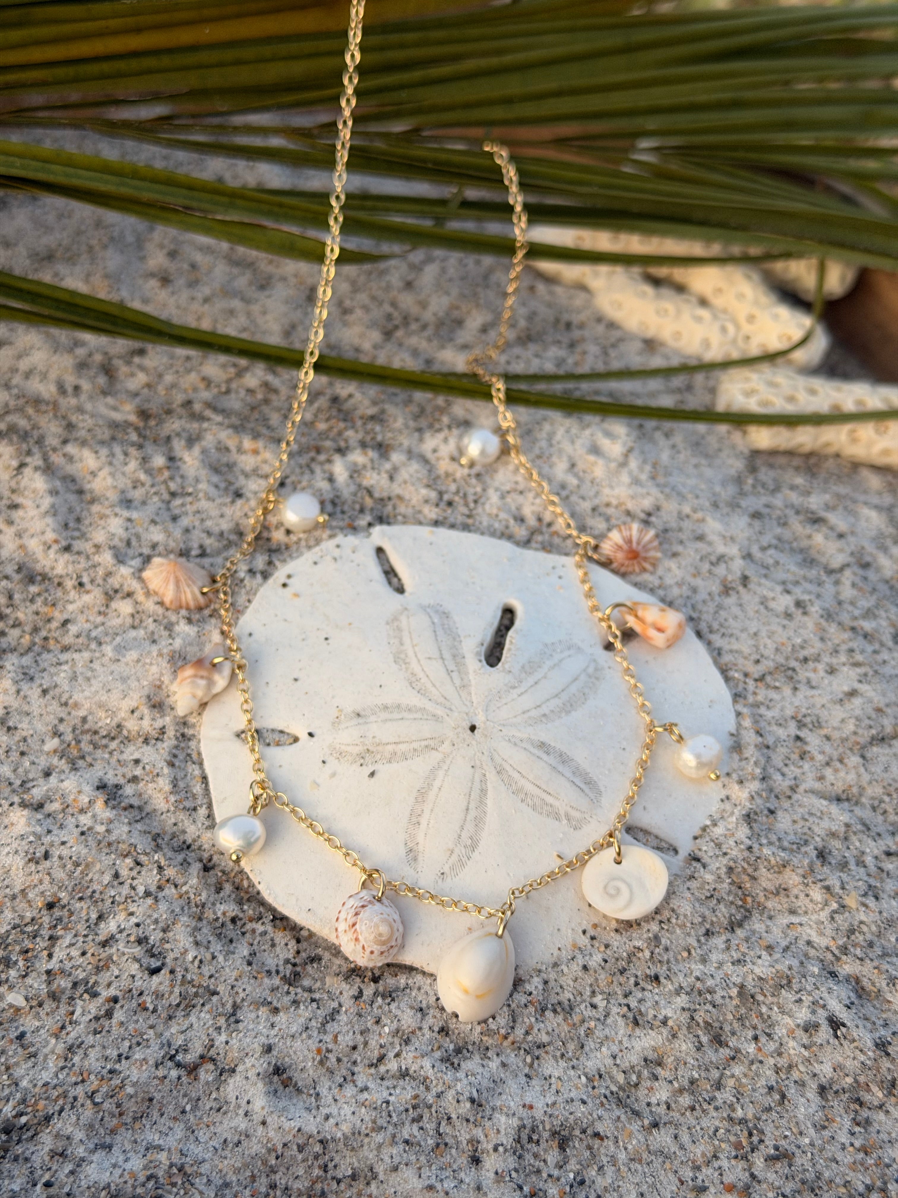Laurel - Shell And Pearl Necklace - Coastal Beach Ocean Jewelry