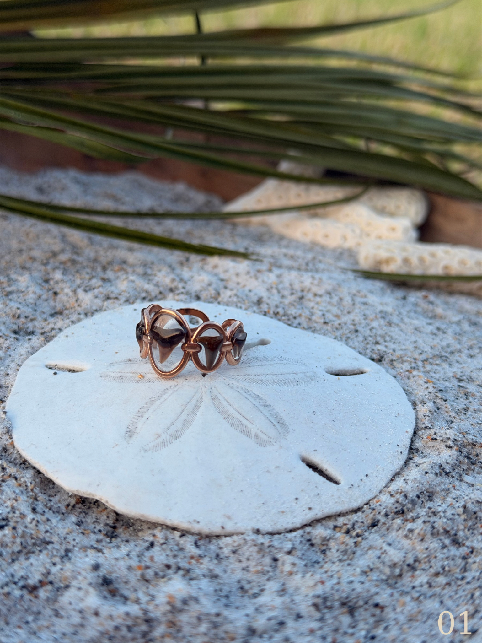 Lola -Shark Tooth Ring -  Rose Gold Five Tooth Statement Ring