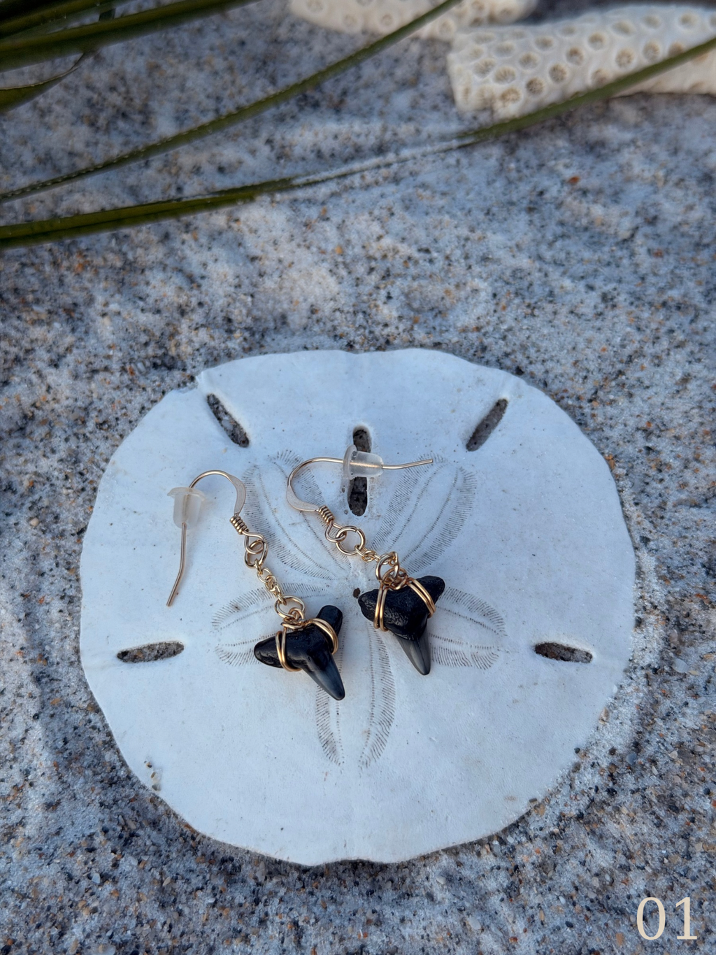 Kaia - Shark Tooth Earrings - Coastal Beach Ocean Jewelry