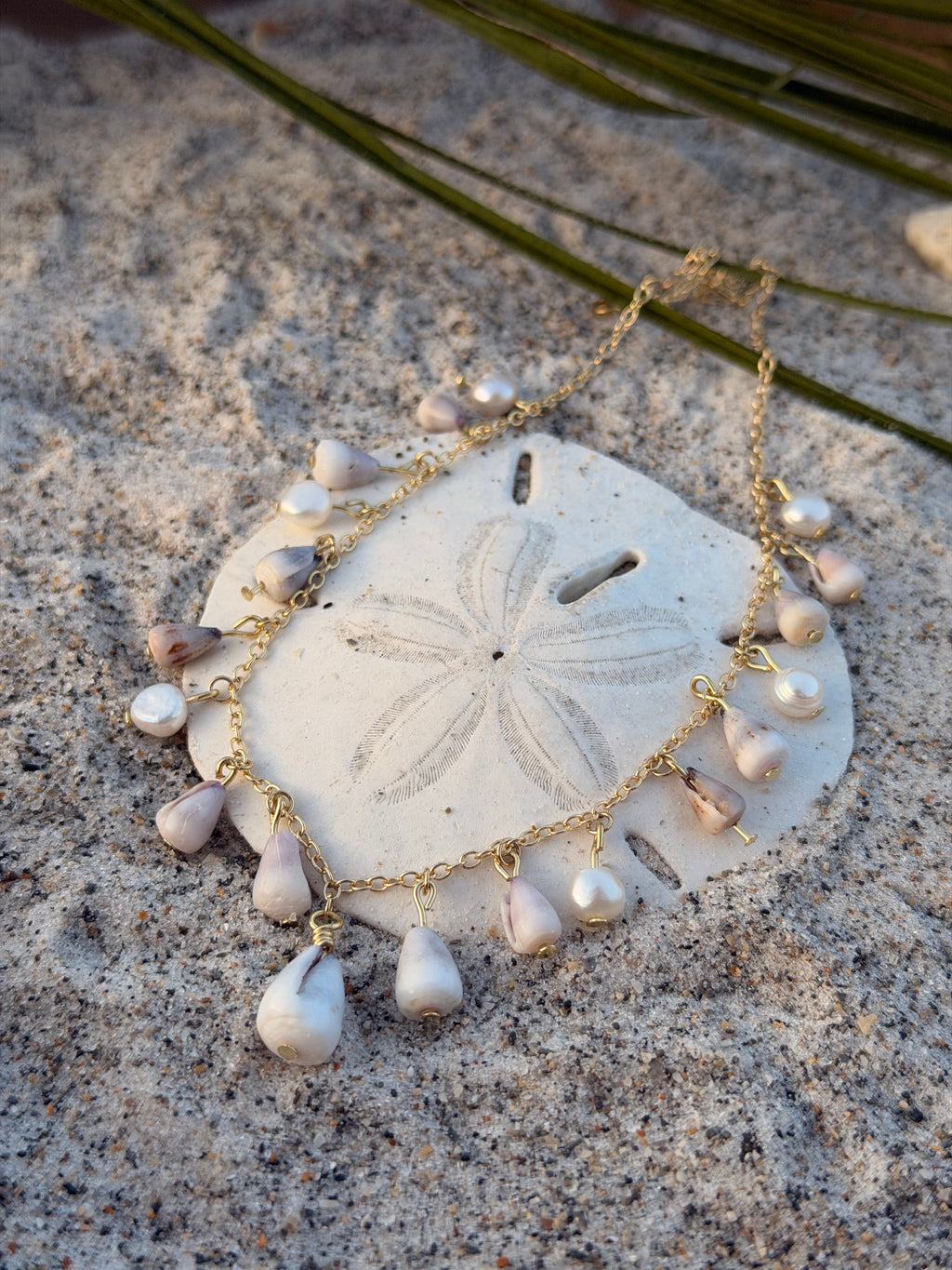 Nalu – Cone Shell Necklace - Rare Cascading Coastal Statement Jewelry