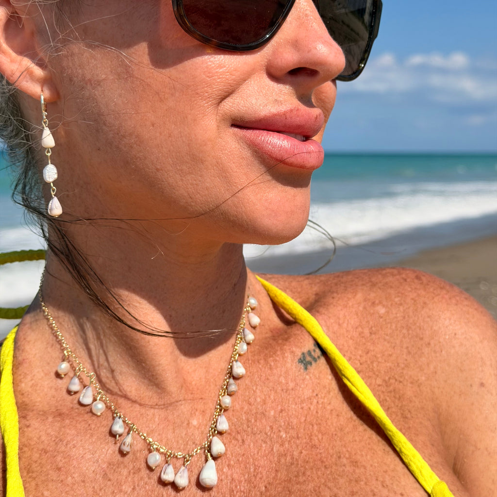 Nalu – Cone Shell Necklace - Rare Cascading Coastal Statement Jewelry