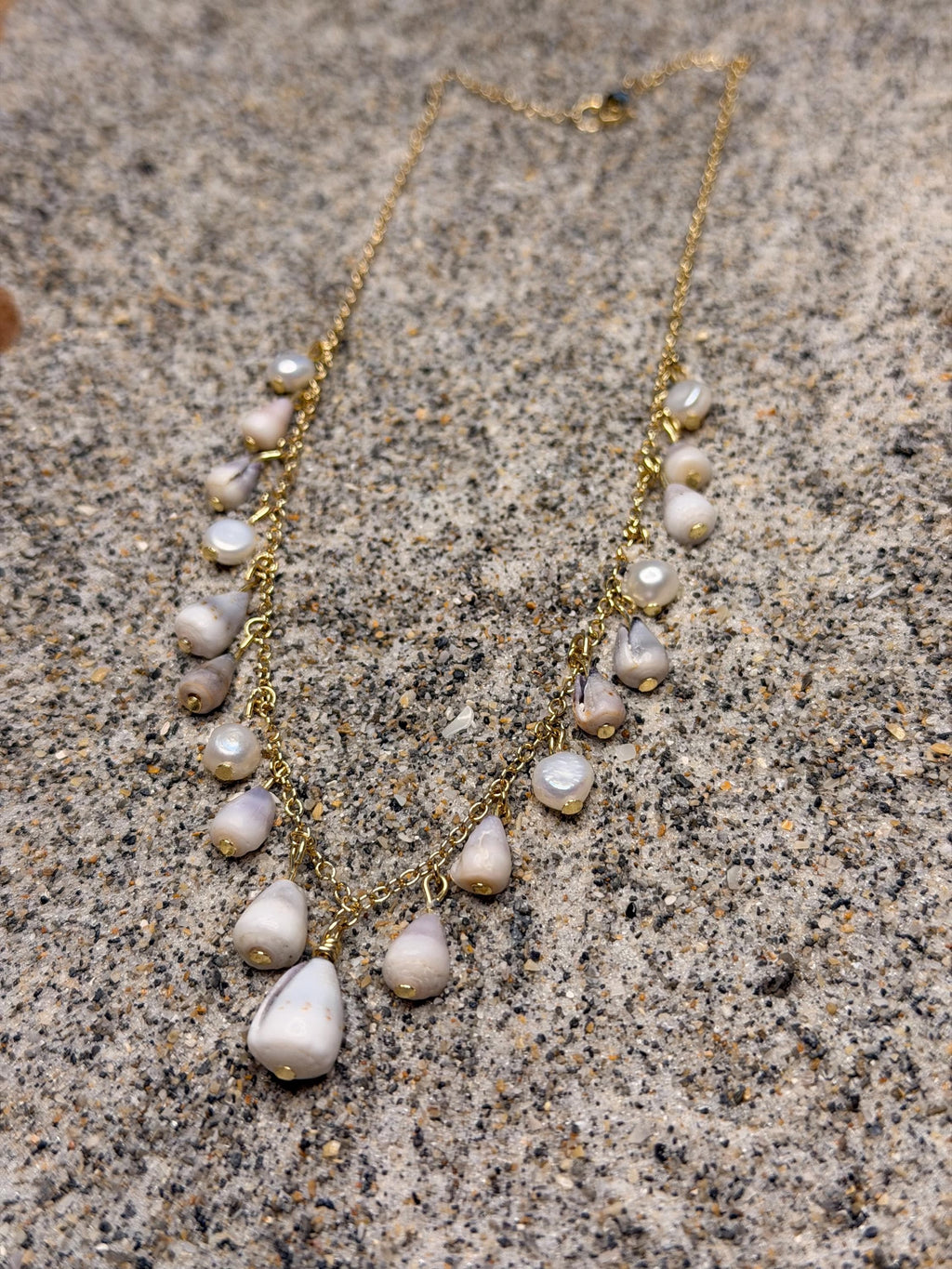 Nalu – Cone Shell Necklace - Rare Cascading Coastal Statement Jewelry