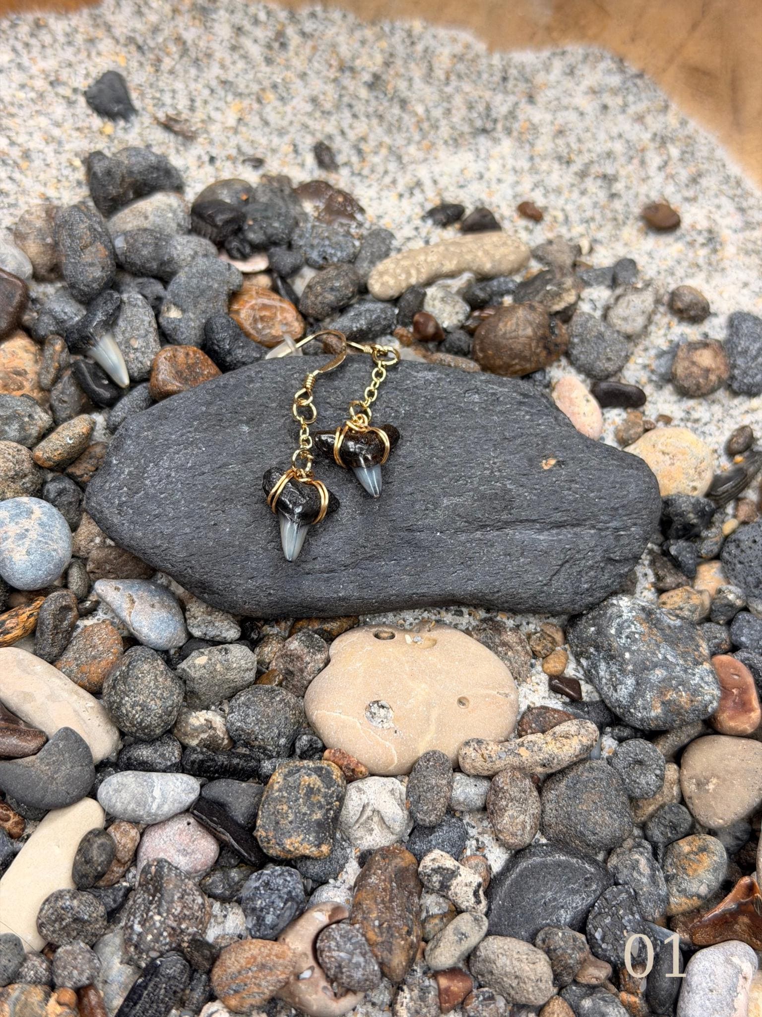 Kaia - Shark Tooth Earrings - Coastal Beach Ocean Jewelry